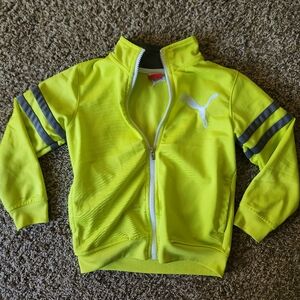 Bright yellow boys Puma Zip Sweatshirt, size Boys 5
